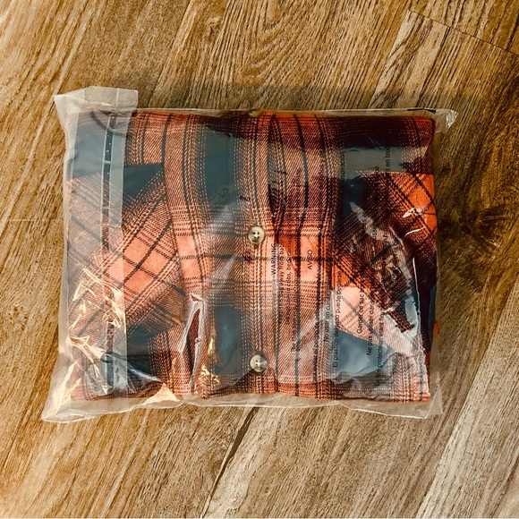Womens | Orange & Navy Flannel Shirt | Small - Picture 6 of 9